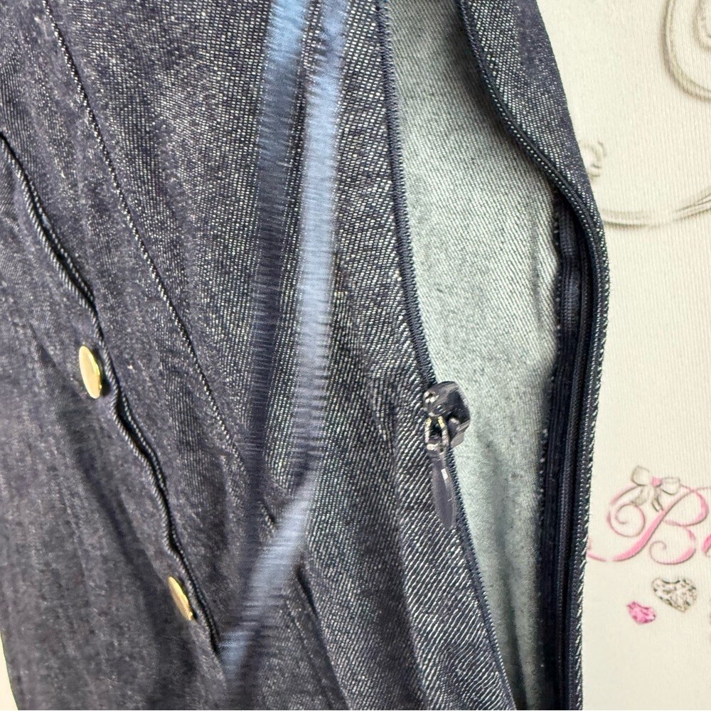 Zara dress Jean look gold buttons long style Stylish Black Button-Down Dress - Picture 6 of 15